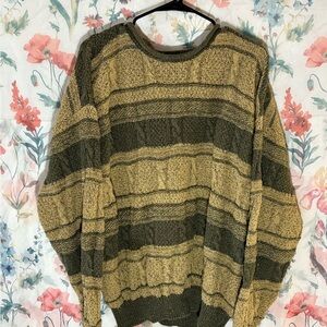 Vintage Claiborne Crewneck Sweater - Olive and Army Green